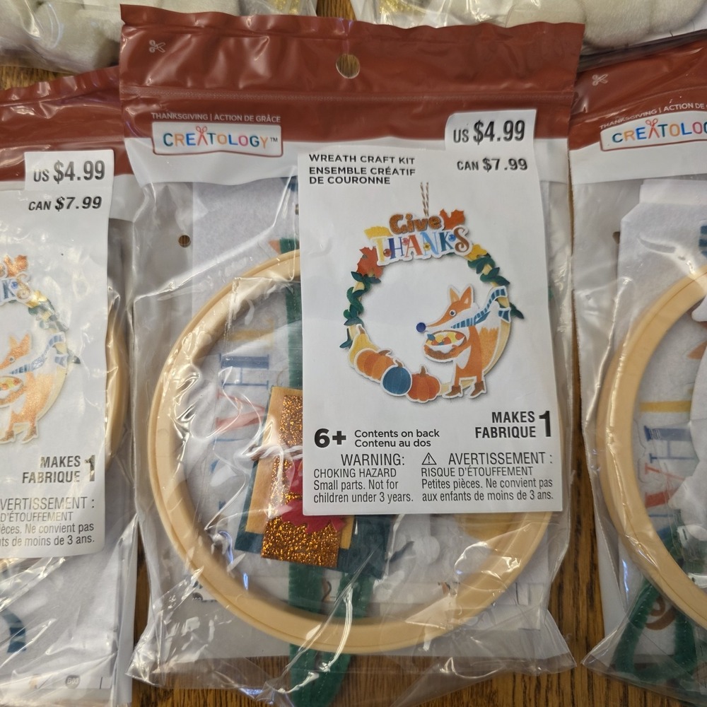 Thanksgiving Crafts Kids 4 Craft Kits DIY 29 Ornaments Fox Turkey Scarecrow - Picture 7 of 13